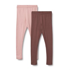 Wheat Rib maddy leggings 2-pak - Rose frost/Eggplant